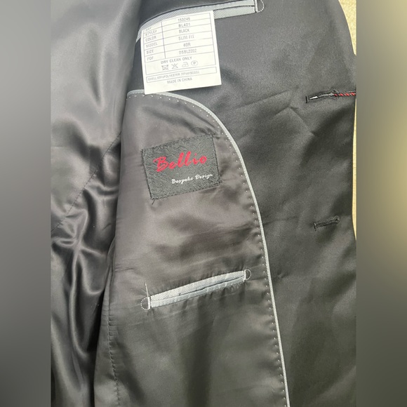 NWT Adam Baker Black Tuxedo 40R 2 Button Formal Jacket Slim Fit - Picture 8 of 9